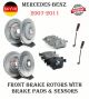 Front & Rear Brake Rotors & Brake Pads Sets With Sensors For Mercedes ML63 R63
