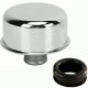Chrome Round Push In Breather w/ Grommet for 1-1/4