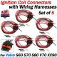 5 Set Ignition Coil Connector Plug Wiring Harness For Volvo S60 S70 S80 V70 XC90