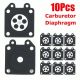 10pcs Metering Diaphragm For 95-526 95-526-9 95-526-9-8 Carb Carburetor