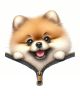 2X Cute Zipper Dog Car Sticker Dog Sticker