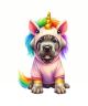 2X Dog in Unicorn Costume Car Sticker Dog Sticker