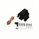 E-Core Ignition Coil Remote Billet Aluminum Male,  E-Coil 50, 000 Volts Black