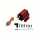 E-Core Ignition Coil Remote Billet Aluminum Male - E-Coil 50, 000 Volts Red