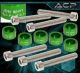 For Acura Honda B/D/F/H Billet Aluminum M6 Solenoid Bolt & Cup Washer Kit Green