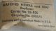 New Carb. Matched Needle and Seat Carter No. 25-825 Chrysler No. 690676