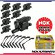 8x Ignition Coil & 1 Wire Set & 8x NGK Spark Plug For Chevy Silverado Cadillac