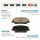 Set of 4 For 2011-2015 Kia Optima L4 2T Front Ceramic Brake Pads D1413 PF8527X