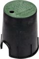 107BC 6 in. Valve Box and Cover,  9 in. Height,  ICV Lettering,  Black Box
