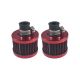 2PCS 12mm Air Filter Mini Universal Red Motor Cone Cold Clean Air Intake Filter