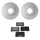 Hella Front 284mm Vented Rotors Low-Met Disc Brake Pad Kit For Jaguar XJRS XJS