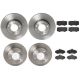 Front Rear Brake Kit Disc Rotors Low-Met Pads Sensors For MB W463 G Class