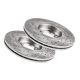 Front Drilled & Slotted Rotors + Ceramic Brake Pads Kit for 2014-2018 Mazda 3