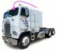 Fits 1979-1988 Freightliner C.O.E Raised Roof Cabover Left Flat Windshield Glass | Clear | Tempered Glass | Upper | China
