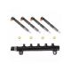 4X Injectors & Fuel Common Rail for Delphi Doosan D24 Bobcat Diesel Engines