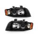 Black Clear Lens G2 Projector Headlight Set fits 2002-2005 Audi