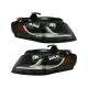PAIR OF HALOGEN HEADLIGHTS FOR AUDI SEDAN TRENDY LUXURY S4 2009 2010 2011