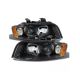 Black Fits 2002-2005 Audi S4 B6 Replacement Headlights Headlamps Pair Lh+Rh