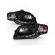 Black 06-08 Audi S4 B7 Projector Headlights +Daytime DRL Running Lights