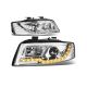 02-05 Audi B6 Quattro DRL Chrome Projector Headlights Lamp