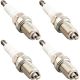 BKR6E 6962 Spark Plug 4 Pack Compatible with Audi BMW Cadillac Chevy Chrysler Dodge Hyundai Geo Mini Kia Isuzu Volvo Toyota 1.4L 1.5L 1.6L 1.8L 1.9L 2.0L L4 Engine Replacement for 5553 BKR6E-11