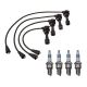 Denso Wire Set 7mm 4 Iridium Power Spark Plugs .044 Kit For Eagle Mitsubishi 2.0 L4 Turbocharged VIN F