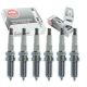 6 pc NGK V-Power Spark Plugs compatible with Toyota Tundra 4.0L V6 2005-13| Patented V-cut nickel electrode concentrates spark for better fuel economy. 30,000-60,000 mile copper-grade value.