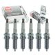 6 pc NGK V-Power Spark Plugs compatible with Toyota Avalon 3.5L V6 2011-14| Patented V-cut nickel electrode concentrates spark for better fuel economy. 30,000-60,000 mile copper-grade value.
