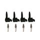 4X Coil & Iridium Spark plug For VW Golf Audi A3 UF765