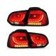 For 10-14 VW Golf Hatchback 3D Bar Tail Light Brake/Reverse Lamp Red/Clear
