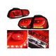 (3D BAR) Red Clear Rear Tail Light Brake Lamps for 10-14 VW Golf Hatchback