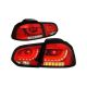 3D DRL Bar Tail Brake Light Lamps for VW Golf Hatchback 10-14 Red Clear Pair