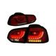 3D DRL Bar Tail Brake Light Lamps for VW Golf Hatchback 10-14 Red Smoked